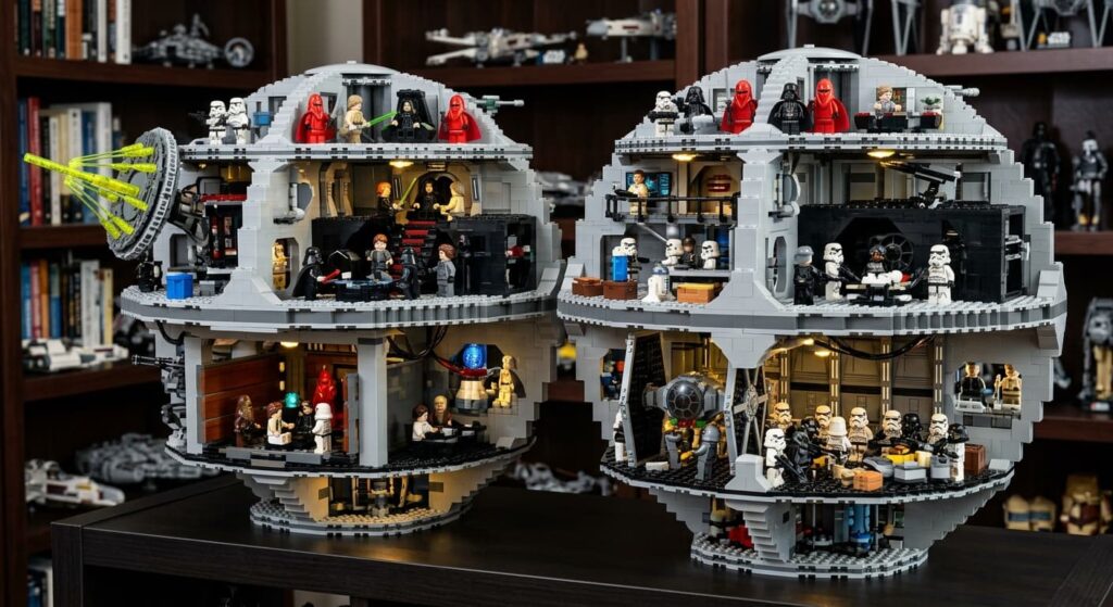  LEGO Star Wars Death Star — interior sections showing throne room and hangar bay