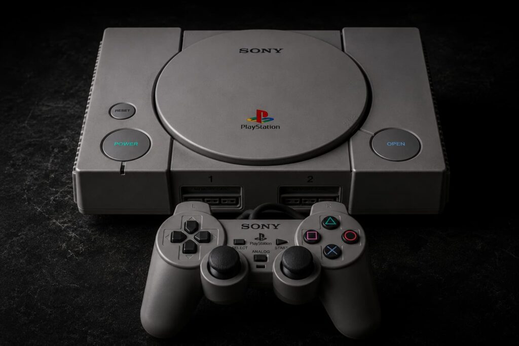 Original PlayStation 1 console — the machine born from betrayal